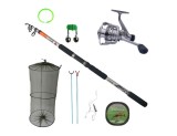 Set lanseta telescopica Atafu Carp , mulineta FS 4000, juvelnic, suport U si V, bambina, clopotel, fir 100 m si montura crap
