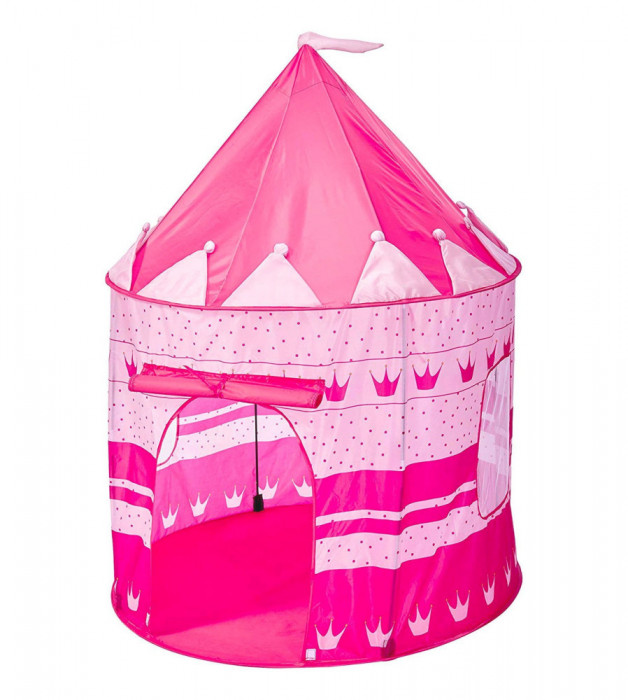 Cort de joaca pentru copii tip Castel 135 x 105 x 80 cm-Culoare Roz