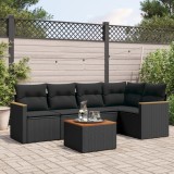 Cumpara ieftin Gossi set mobilier de gradina cu perne, 6 piese, negru, poliratan