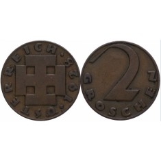 Austria 1929 - 2 groschen, circulata