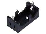 Suport Baterie CR123A cu Urechi pentru Lipire - Negru