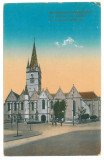76 - SIBIU, Evanghelical Cathedral, Romania - old postcard - used - 1913, Circulata, Printata