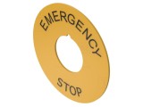 Tăbliţă descriptivă galbenă 22mm EAO - EMERGENCY STOP