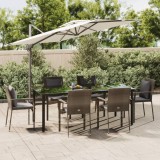 VidaXL Set mobilier de grădină cu perne, 7 piese, negru/gri, poliratan