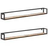 vidaXL Rafturi de perete, 2 buc., 160 cm, lemn de mango nefinisat 320676