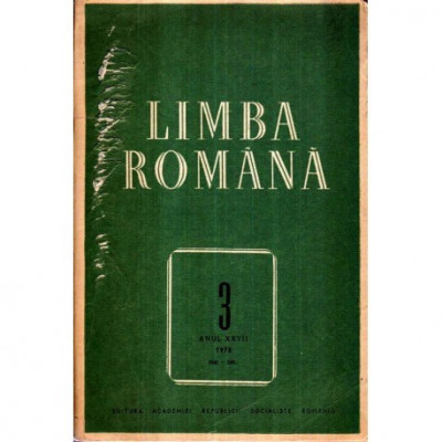 Iorgu Iordan - Limba romana - Anul XXVII 1978 mai - iun. - Nr. 3 - 120199 foto