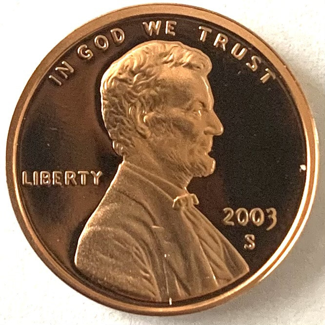 AMERICA 1 CENT 2003 PROOF LITERA S.( Memorialul Lincoln)