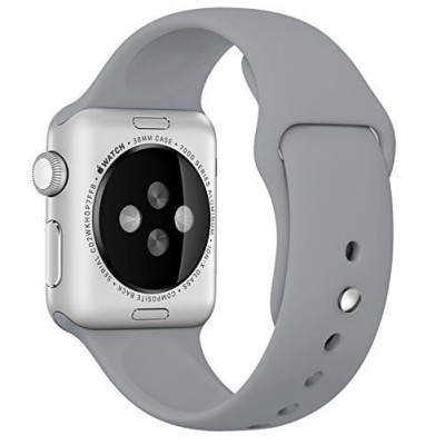 Curea iUni compatibila cu Apple Watch Ultra/SE/8/7/6/5/4/3/2/1, 44mm, Silicon, Gray foto