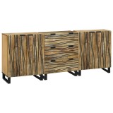 vidaXL Set de mobilier pentru baie 3 pcs Maro Mediu Lemn masiv