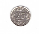 Moneda Turcia 25 kurus 2011, stare foarte buna, curata, Europa, Nichel