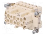 Conector HARTING HDC inserturi contact mamă 16A 400V 10 pini