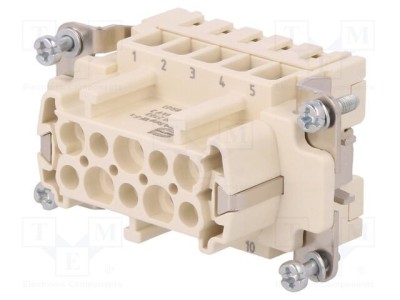 Conector HARTING HDC inserturi contact mamă 16A 400V 10 pini foto