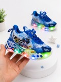 Cumpara ieftin Pantofi sport cu lumini LED, Masinuta de curse, Superbaby, Albastru (Marime