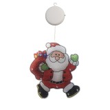Decoratiune de craciun pentru fereastra mos craciun cu sac, cu led-uri, 22 cm, alb cald, Flippy