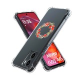 Husa antisoc pentru motorola moto g05, airbag, pink wreath 15, clear