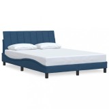Cumpara ieftin Cadru de pat fara saltea, Hanko, albastru, 140x200 cm, textil