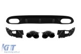 Difuzor tip E53 A Design cu capete negre, potrivit pentru bara spate A Design pe Mercedes E-Class C238 coupe dupa 2017 -oo--oo- Performance AutoTuning