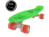 Penny board cu LED verde Mad Cruiser, rulmenti ABEC 7, 57 cm