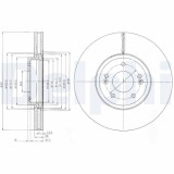 Disc frana fata DELPHI, Hyundai Santa Fe II (Cm), 10.05-03.15; Kia Sorento II (Xm), 09.2009-, Fata; puntea fata