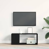 Dulap TV vidaXL Negru 80x24x32 cm Lemn Prelucrat, Comoda TV Living, Design Modern, Raft TV