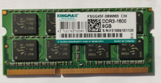 Memorie Laptop KINGMAX, 8GB DDR3, 1600MHz, FSGG45F foto