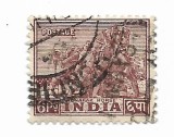 India - Sculpturi si cladiri, 1949 - 6 P, obliterat