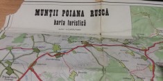 myh 12 - Harta turistica foarte veche - Muntii Poiana Ruscai - piesa de colectie