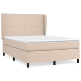 Cumpara ieftin Pat box spring cu saltea, cappuccino, 140x190cm piele ecologica