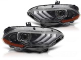 Set de faruri LED de tuning potrivit pentru Ford Mustang 2018-2021 cu baza neagra, pentru modelul cu lumini DRL din fabrica, stanga si dreapta Perform