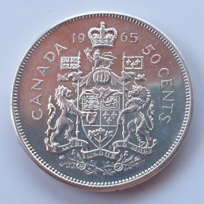 Canada 50 cents 1965 argint Elisabeta ll