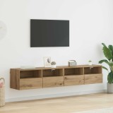 vidaXL Dulapuri pentru TV 2 pcs Stejar Artizanal 80 x 30 x 30 cm 882931