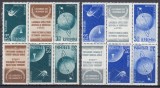 ROMANIA 1957 LP 444 b SATELITI ARTIFICIALI AI PAMANTULUI TRIPTICURI TETE-BECHE STARE MNH