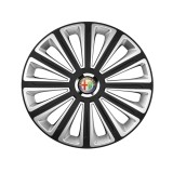 Trend Set 4 capace roti Silver/black cu inel cromat Trend R15 Compatibil Cu Alfa Romeo Trend Silver-Black, Autohelix MSA