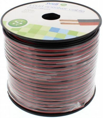 Cablu difuzor rosu/negru 2x1.50mm CCA Well LSP-CCA1.50BR-100-WL foto