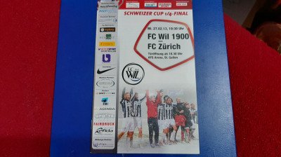 program FC Will 1900 - FC Zurich foto