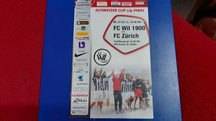 program FC Will 1900 - FC Zurich