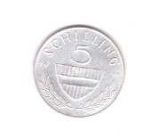 Moneda Austria 5 schilling 1960, stare foarte buna, curata, Europa, Argint