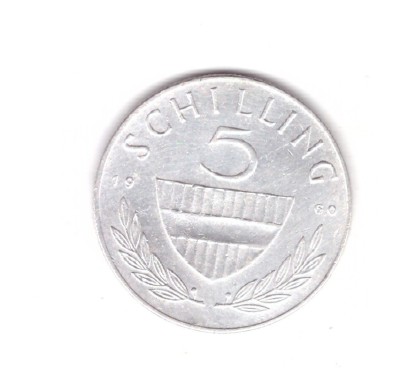Moneda Austria 5 schilling 1960, stare foarte buna, curata foto