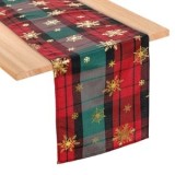Traversa Decorativă de Crăciun cu Folie Aurie și Fulgi, CMCLASS