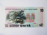 Rara! Italia Dieci Unita UNC-Test imprimeria statului-Institutul Poligrafic 2016