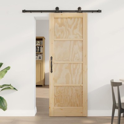 Ușă Glisantă vidaXL cu Set de Hardware &amp;#039;ORKDAL&amp;#039;din Lemn Masiv de Pin foto