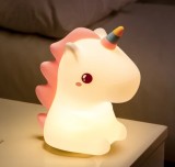 Cumpara ieftin Lampa de veghe pentru camera copii, THD SL2, LED, Model Unicorn, Senzor tactil, Alb