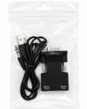 Cumpara ieftin Convertor negru VGA la HDMI cu audio, adaptor video 1080P pentru PC, laptop, monitor, televizor si proiector, cablu USB si jack 3.5 mm incluse