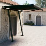 VidaXL Copertină retractabilă manual cu st&acirc;lpi, antracit, 3,5x2,5 m