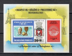 Ungaria 1982 - Expozitia Internationala de Timbre PHILEXFRANCE 82, Colita, MNH