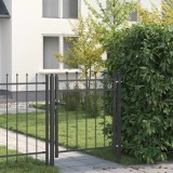 vidaXL Poartă de gard HORST 100 x 100 cm Metal Negru Blocat 42034059