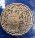 Romania 50 Bani 2011 Mircea cel Bătr&acirc;n, din set de monetarie, aliniere medalie &uarr;&uarr;, nu e scoasă din folie !