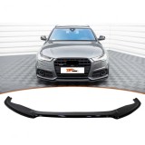 Spoiler fata Max V2 Audi A6 C7 S6 / S-Line, negru pian, 2011-2018