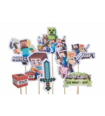 Set 8 toppere Minecraft pentru tort 5&ndash;10 cm