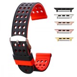 Cumpara ieftin Curea silicon cu doua fete compatibila Apple Watch 9|8|7|6|5|4|3|2|1 Series, 49mm|45mm|44mm|42mm,Negru/Rosu